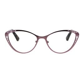 Womens Reading Glasses Magnified Readers Cateye Frame Spring Hinge Purple +2.25