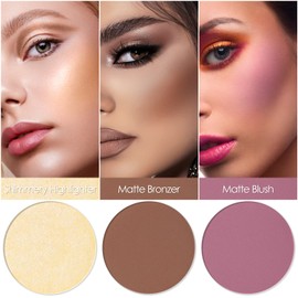 FOCALLURE Blush and Highlighter Palette,3 in 1 Contour Palette,Cruelty-Free Matte Bronzer Powder,Shimmer Illuminator Highlighters for a Glowing Look,#07