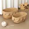 Weysat 2 Sets Scalloped Baskets Baby Diaper Caddy Organizers Scalloped