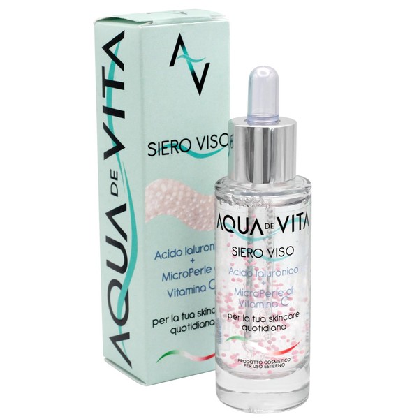 Aqua De Vita, Gesichtsserum gegen Falten, Hyaluronsäure + Mikroperlen mit