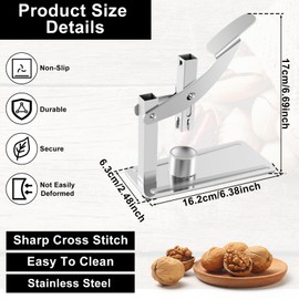 Chestnut Cracker Nut Cracker Stainless Steel Chestnut Clip with Non-Slip Handle Labor-Saving Chestnut Cutter Tool Heavy-Duty Chestnut Opener for Chestnut Nut Kitchen Picnic Travel 17x16.2x6.3cm