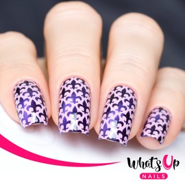 Whats Up Nails - Fleur De Lis Vinyl Stencils for Nail Art Design (2 Sheets, 24 Stencils Total)