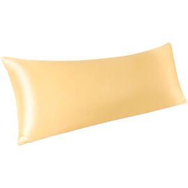 PiccoCasa 1 PC Satin Body Pillowcases for Hair and Skin, Luxury Silky Pillow Cover Luxury Long Satin Pillow Cases with Envelope Closure Gold 20"x60" (5ft)