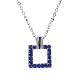 Kruckel Feel-So-Cool square white gold plated necklace made with Austrian crystals - NFS0050