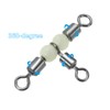 PATIKIL 3 Way Swivel 1.5x0.8 Inch, 30 Pack Cross Line