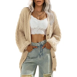 EXLURA Womens 2025 Oversized Cardigan Sweaters Fall Winter Lightweight Soft Knit Cardigan Open Front Button Outwear Coats