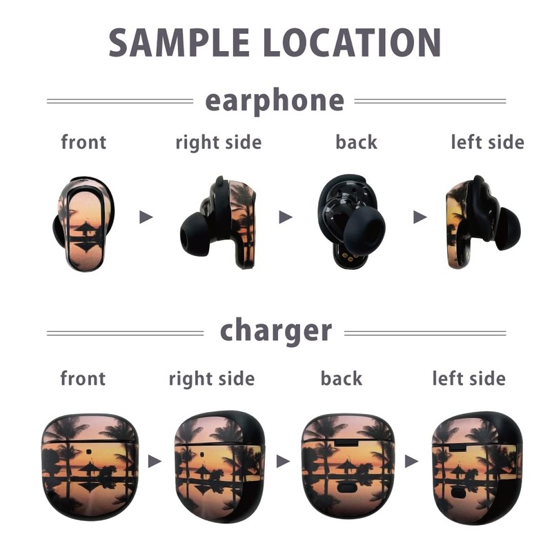 Bose QuietComfort Earbuds II 用 スキンシール ボーズ イヤバッズ2 用 ステッカー