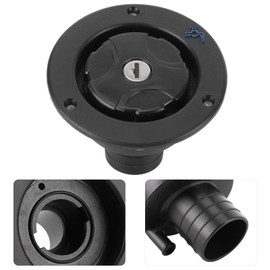 Jiawu Lockable Leakproof Gravity Water Filler Cap for RV Caravan, Motorhome, Black Plastic Water Inlet with Keys and Air Vent, Easy Installation
