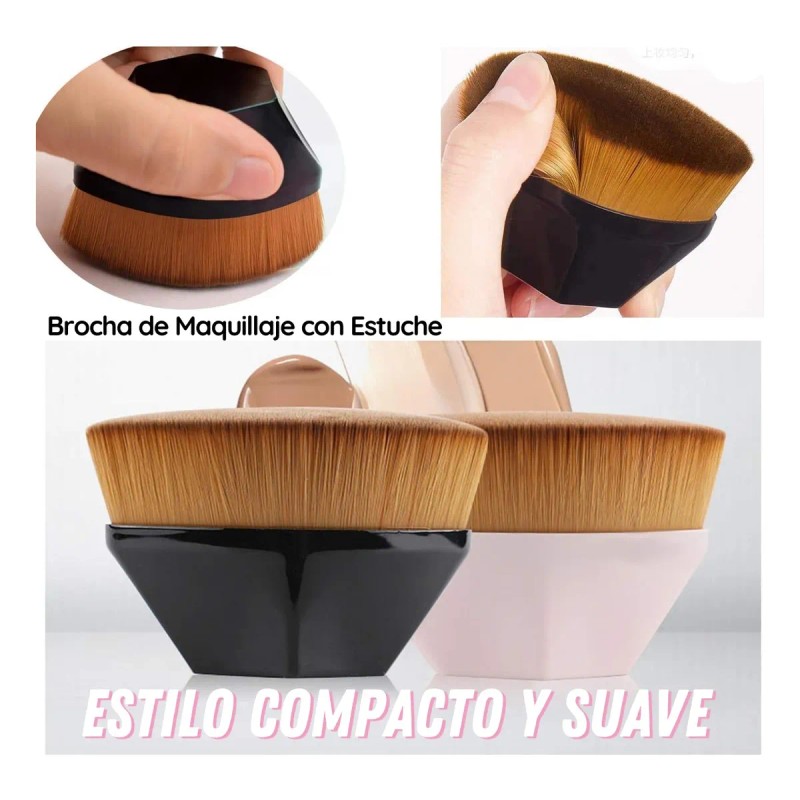 Brocha Plana De Maquillaje Kabuki Para Base Corrector Polvo