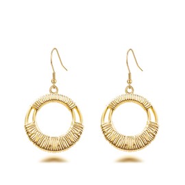 Gold Plated Circle Dangle Drop Earrings with 925 Sterling Silver French Hook,Non Tarnish Gold Boho Jewelry for Women Trendy