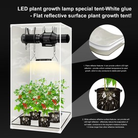 ATOUR LED Grow Light Specil Tent, High Reflective PE Film Grow Tent, 1680D High Strength Canvas Plant Tent with Observation Window & Floor Tray for Hydroponics Indoor Plant (48"x24"x60")