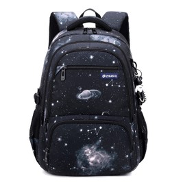 Amythe Schulrucksack Jungen Rucksack Teenager, Lässig Kinderrucksack Daypack Wasserdicht Groß Nylon, Schulranzen Jungen 3-9. Klasse für Schule und Reise, Schwarz