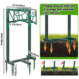 Gouisalin Garden Hose Holder, Heavy Duty Metal Water Hose Holders Hose Stand with 5 Spikes, Freestanding Hose Storage Rack Hose Hanger Holds 150ft Hose for Outside Yard Lawn Garden Decor (Retro Green)