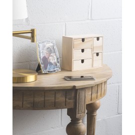 BGT Capri Desk Organizer for Office Supplies, Sewing Kit & Jewelry Box, Decorative - Small Wooden Box DIY Project Unfinished Wood