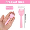 Hpmjz 500 Pcs Disposable Plastic Sporks Individually Wrapped Spoons 2