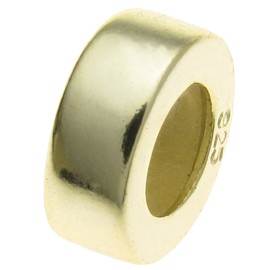 Gold-tone 925 Sterling Silver Plain Ring Spacer Bead For European Charm Bracelets