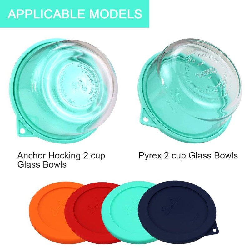 Sophico 2 Cup Round Silicone Storage Cover Lids Replacement for
