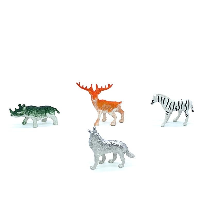 DWUENT 32pcs Mini Plastic Wild Animals Set - 32 Species