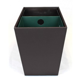 Hospitality Source Dual Chamber Recycling & Trash Waste Bin 14.5" x 9" x 12" 22.5 Quarts (Cordoba Brown)