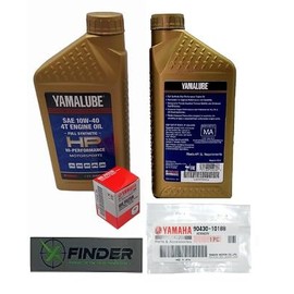 YamahaYZ 250 F/ 250 FB/ 250 FE (2003-2024) all Models Oil Filter Change Kit Yamaha Part# 5D3-13440-09-00 and 2 Quarts Hi Performance Synthetic Oil Part# LUB-10W40-FS-12
