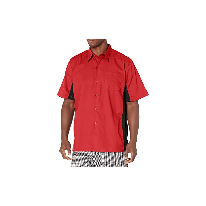 Chef Code Men's Utility Work Shirt with Button Front and