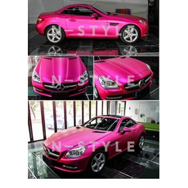 Ice Car Wrapping Sheet 60" x 11.8" (152cm x 30cm), Matte Plated Pink Matte Chrome Plated