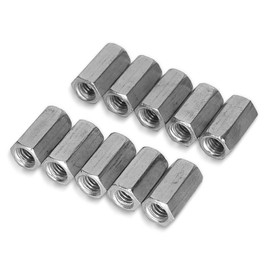 DOJA Industrial Hex Nut Long Rod Nut M10 Pack 5 Hexagonal Coupling Nut Internal Thread Connecting Nut Long Nut for Threaded Rod Threaded Sleeve Made of Galvanised Steel