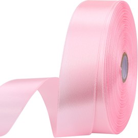 1 inches 50 Yard Light Pink Satin Ribbon for Gift Wrapping, Wedding, Crafts, Christmas,Easter, Floral, Hair, Invitation Decorations and More