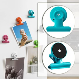 Mi Metty Magnetic Clips, Metal Clips, Refrigerator Whiteboard Wall Magnetic Memo Note Clip,Colored Magnetic Metal Clips for Clipping Photos,Pictures. (Multicolor, 8 Pack)