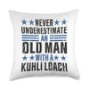 Old Man with a Kuhli Loach Funny Throw Pillow