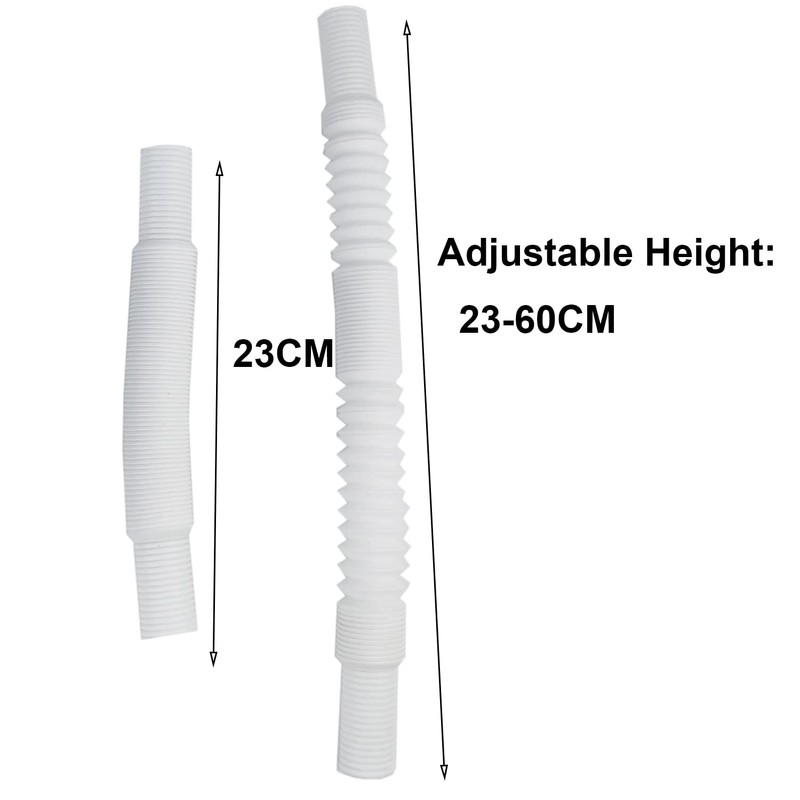 2x Overflow Pipes, Overflow Tube for Sink Extendible, Circular Interface(Size: