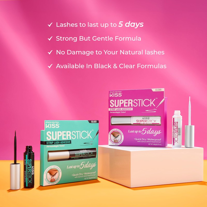 KISS Super Stick 5-Day Extended Wear Strip Lash Adhesive, Quick
