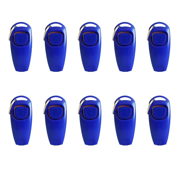 SEIWEI 10pcs 2 in 1 Dog Clicker Whistle Training Clicker