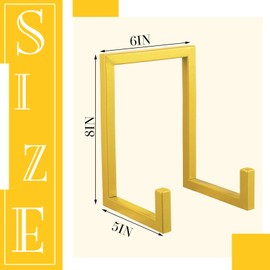 Sweetude 2 Pcs Large Plate Stands for Display 8 Inch Plate Holder Display Stand Metal Frame Holder Stand Decorative Table Top Easels Picture Stand for Picture,Book,Platter,Photo Easel(Gold)