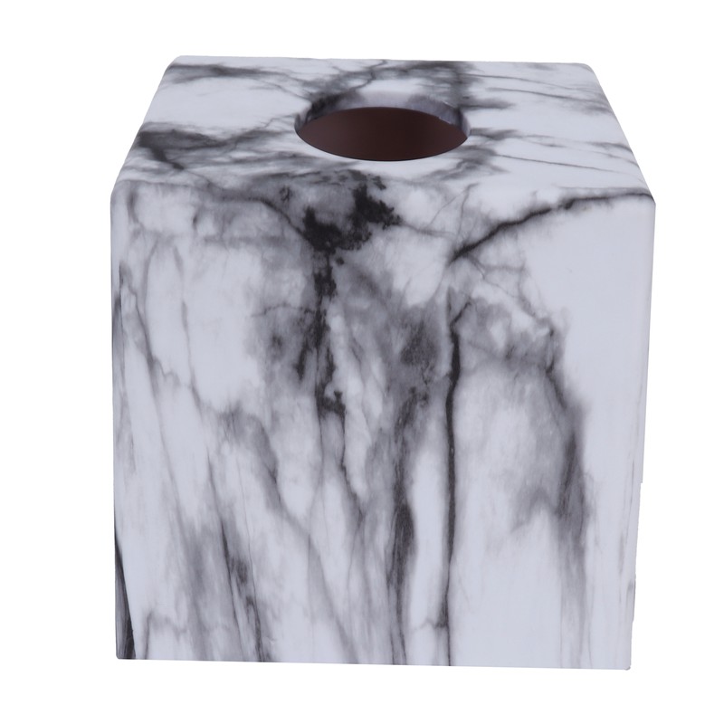 Tissue Box with Marble Printing Square Toilet Paper Holder for