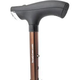 Assistive Technology Services Best Stand up Cane With Light - Foldable - Adjustable - Bronze