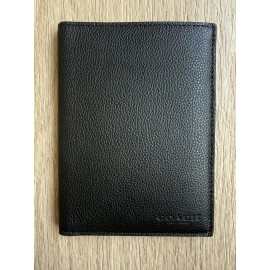 Coach Brand NEW Black Leather Passport Case/Holder 93604