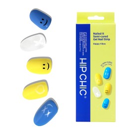 Hip Chic Nailed It Semi Cured Gel Nail Strips, Happy Vibes, Nail Polish Stickers