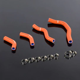 G-PLUS Silicone Radiator Coolant Tube Kit Clamps Compatible With 2005-2010 Honda CRF450X 4Pcs Dark Orange