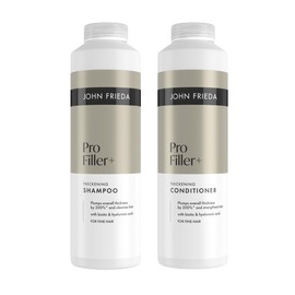 John Frieda Pro Filler+ Shampoo & Conditioner 500ml x2. Fine Hair Care Duo for Volume Support and Thickening Routine
