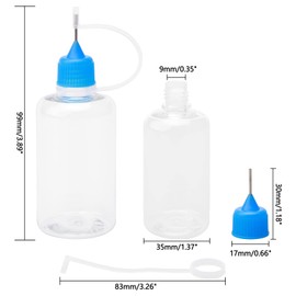 Pxyelec 50ml Tropfflaschen PE Leere Flüssigkeitsflaschen, Präzisionsnadelspitze Klebeflasche (10er Pack)