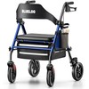 Bluelog Walkers for Seniors Rollator Walkers with Seat 350lb Capacity