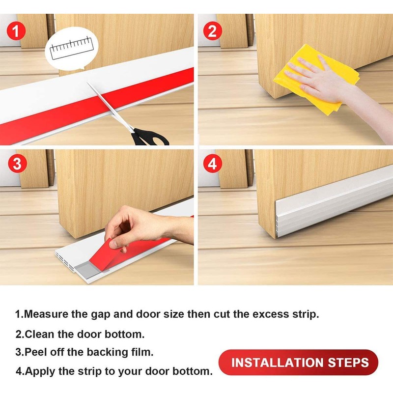 Suptikes Door Draft Stopper Under Door Sweep for Exterior &