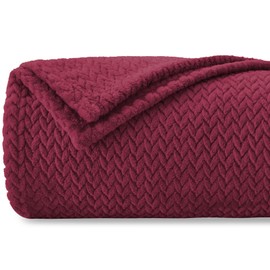 Homebliss Cuddly Blanket, 130 x 150 cm, Fluffy Fleece Blanket, Couch Blanket, Super Soft Fleece Blanket as Sofa Throw or Bed Throw, Bedspread - Bordeaux