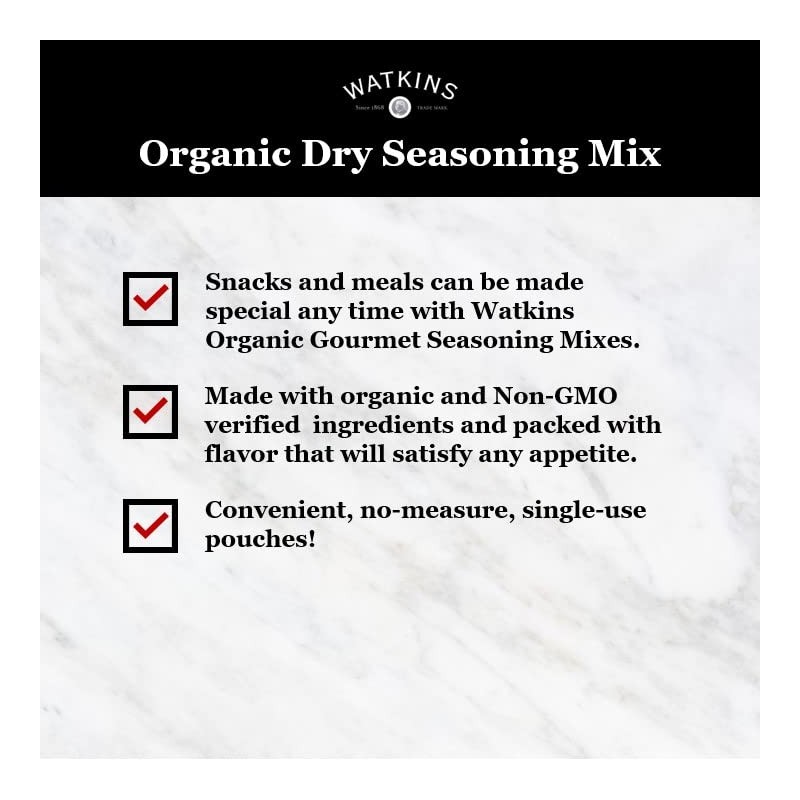 Watkins Organic Gourmet Seasoning Mix, Meatloaf, 1.5 Oz. Pouch, 1