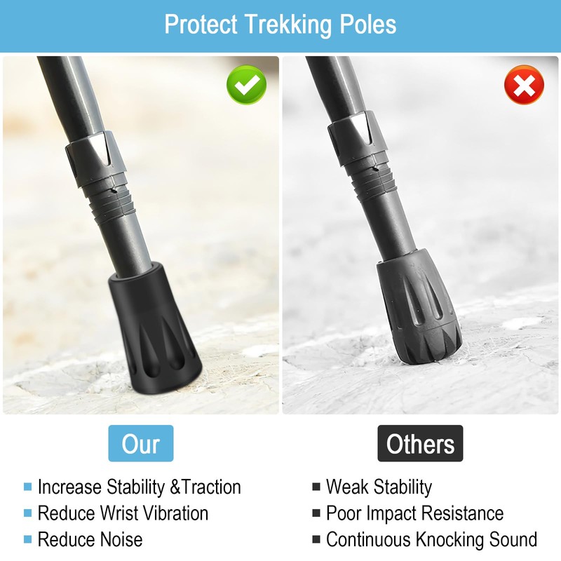Nordic Walking Poles, Rubber Buffers, Pack of 6, Rubber Buffer