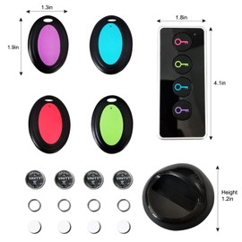 Schlüsselfinder RF Key Finder, Wireless Schlüssel Finder mit 4 Empfängern, 1 RF-Sender, LED, 1 Basis, 80dB RF Item Locator mit 98 Fuß, Kabelloser Sachenfinder, Brieftaschen-Tracker, Artikel Tracker