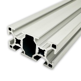Aluminium Profile 30 x 60 mm | Slot 8 | Length: 300 mm = 30 cm | Silver Anodised E6/EV1 | Aluminium Profile | Groove Profile | Aluminium Profile | Lightweight | B Type | Mounting System