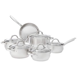 Heim Concept Stainless Steel 12-Piece Cookware Set, Silver