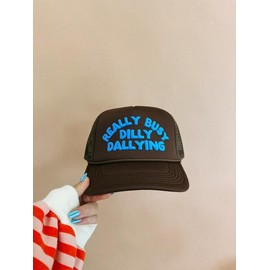 ETTA OG | dilly dallying trucker hat - brown / blue